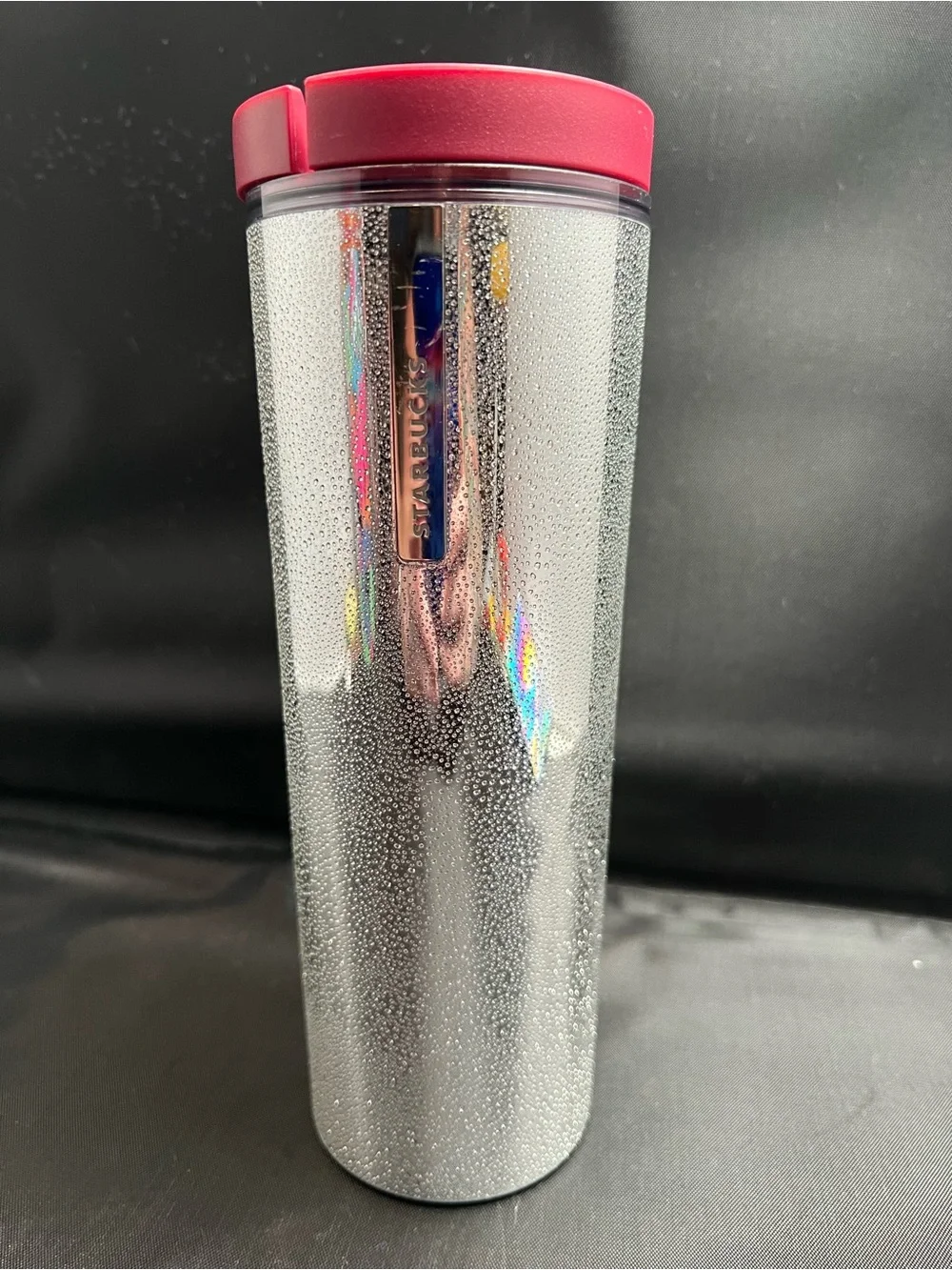 Starbucks 16oz Stainless Steel Textured Insulated Tumbler with Burgundy Lid